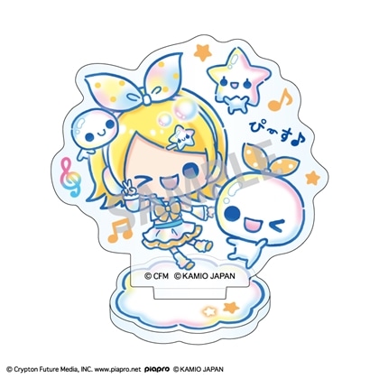 初音ミク×ぷくぷくあわわちゃん ミニアクリルスタンド 鏡音リン