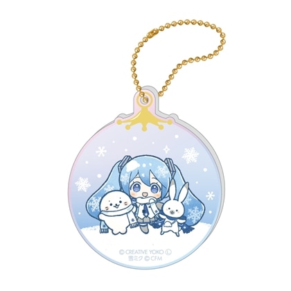 しろたん×雪ミク オーロラアクリルキーホルダー ちびキャラver. A