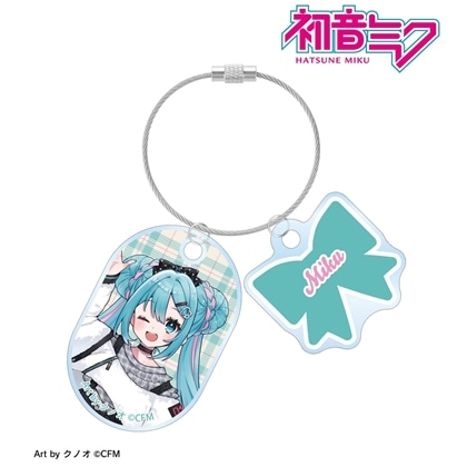 初音ミク 描き下ろし 初音ミク 私服ver. Art by クノオ 2連ワイヤーアクリルキーホルダー