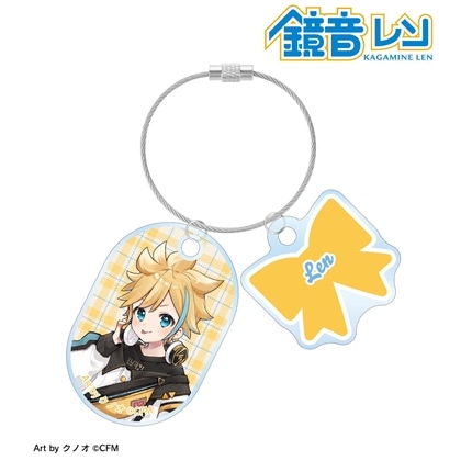 初音ミク 描き下ろし 鏡音レン 私服ver. Art by クノオ 2連ワイヤーアクリルキーホルダー