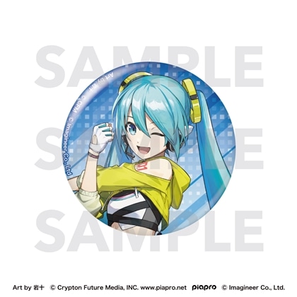 ピアプロキャラクターズ Fit Boxing feat. 初音ミク Art by 岩十 グリッター缶バッジ 初音ミク
