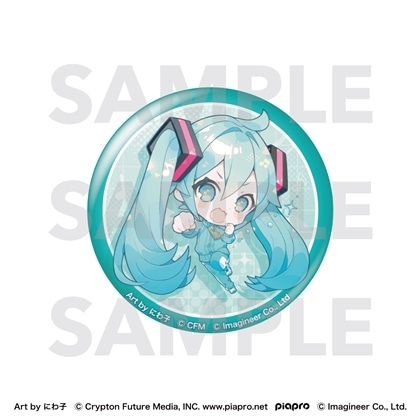 ピアプロキャラクターズ Fit Boxing feat. 初音ミク Art by にわ子 グリッター缶バッジ 初音ミク