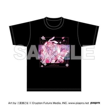 桜ミク×Shibuya Sakura Stage フルカラーTシャツ Art by 二反田こな