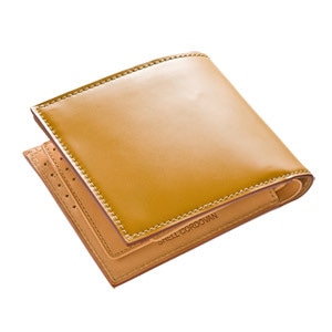 日本製 コードバン 2WAYボリュームカードウォレットブラウン