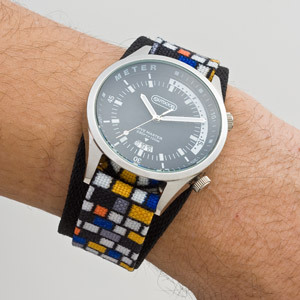 OUTDOOR PRODUCTS ナイロンベルトウォッチモザイクオレンジ