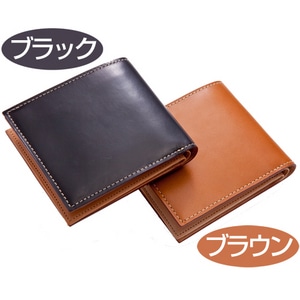 国産ブライドルレザー&伊ヌメ革使用 ボリュームカードウォレットブラック