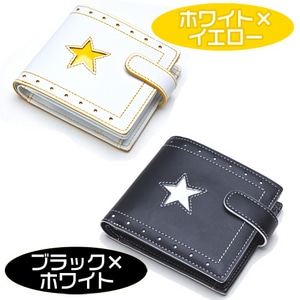 (ファミ通カード専用)CONVERSE ワンスターウォレット 本革モデルブラック×ホワイト