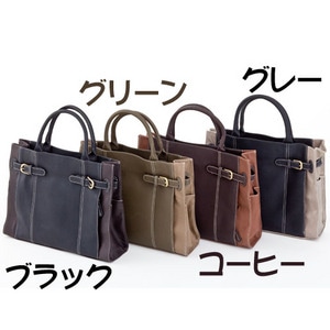 フェイクレザー ビジネストートバッグコーヒー