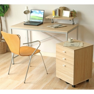 ワークデスク+サイドチェスト+プリンタースタンド3点セット