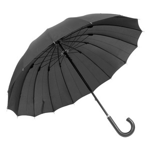高強度グラスファイバー仕様 テフロン加工生地 16本骨傘 煌(Kirameki)ナイトブラック