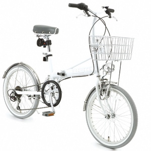 WACHSEN 20インチ 6段変速付折りたたみ自転車カギ・カゴ・ライト付きAnne