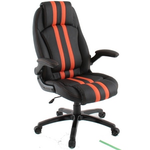 Bauhutte GTストライプ デザインチェア Rondineブラック×オレンジ