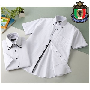 裏メッシュ半袖ドレスシャツ2枚セットホワイト系セット/Sサイズ