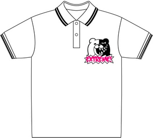 スーパーダンガンロンパ2 モノクマ ポロシャツWHITE×BLACK×BLACK Mサイズ