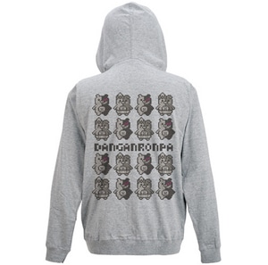 ダンガンロンパ1・2 モノクマ&モノミ天竺パーカーMIX GRAY-M