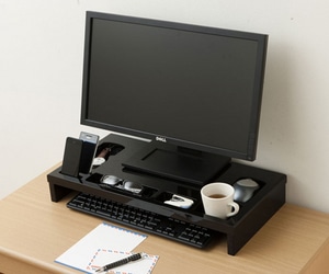 パソコンデスク用モニター台ブラック