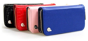 dreamplus NEW Zipper 財布付きiPhone5/5sケースクロコエナメルブラック