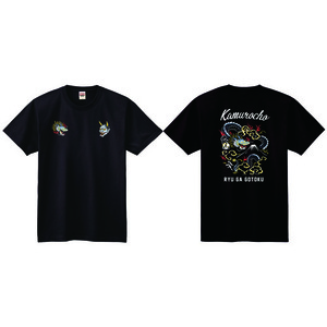 『龍が如く』龍と般若 刺繍Tシャツ　ブラックM