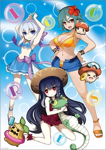 『剣と魔法のログレス いにしえの女神』B2ポスター5(ルルハ&ニーア&ヒナ　水着ver.)