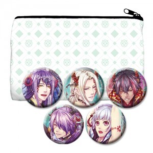 『戦刻ナイトブラッド』ポーチ&缶バッジセット -毛利軍-