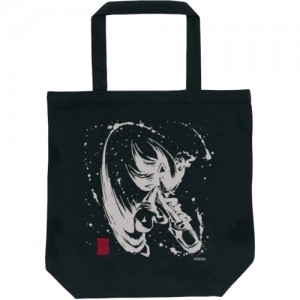 『墨絵 超音速針鼠』トートバッグ シャドウ