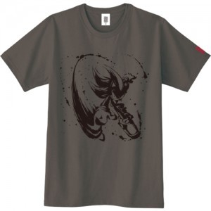 『墨絵 超音速針鼠』Tシャツ シャドウLサイズ