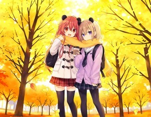 つなまよざ B2タペストリー「銀杏とマフラー」