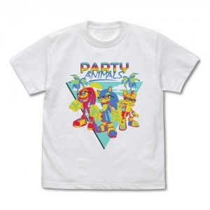 ソニック PARTY ANIMALS フルカラーTシャツWHITE-L[ソニック・ザ・ヘッジホッグ]