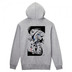 「墨絵 超音速針鼠 究極彩色」ジップアップパーカー Mサイズ※2025年11月中旬出荷分