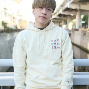 FAV gaming BLOCK Embroidery Hoodie CreamM size