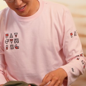 FAV gaming BLOCK Print Long Sleeve PinkM size
