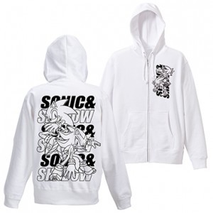 SONIC＆SHADOW ジップパーカーWHITE-L