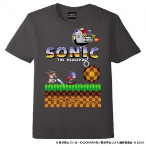 異世界おじさん x SONIC Tシャツ (限定カラー・チャコール)カラー：チャコールグレー  Lサイズ