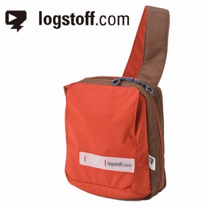 logstoff ログシュトッフ 縦型ミニメッセンジャー r2レッド×ブラウン