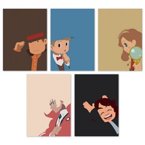 【LEVEL5】特製オリジナルA5ノート5冊セットA（レイトン教授／ルーク／カトリーエイル・レイトン／ハーバード・マークス／ヒノシャチョー）