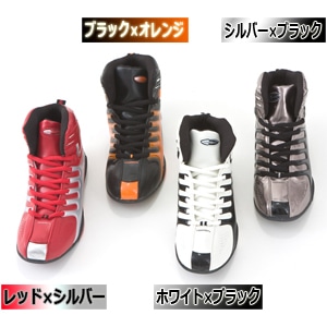 VANSPIRIT アクティブスニーカー ミドルカットバージョンシルバー×ブラック Lサイズ(26.0～26.5cm)