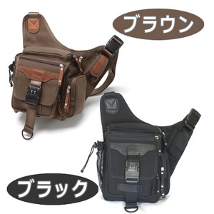 (ファミ通カード専用)キャンバス+レザー多機能ショルダーバッグブラウン