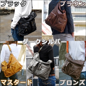 アンティーク調ムラ染めフェイクレザー3WAYリュックショルダ BLADE(ブレイド)ブラウン