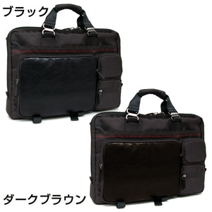 YOU:TA フェイクレザーポケット ビジネスブリーフブラック