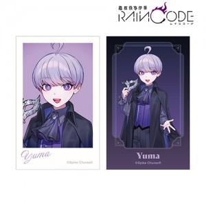 本田ロアロさんイラスト ユーマ　ココヘッド 仮面舞踏会ver. インスタントカメラ風イラストカード2枚セット【超探偵事件簿 レインコード】