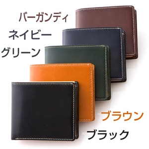 ブライドルレザー ふたつ折り財布ブラック