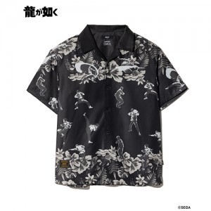 【龍が如く× glamb】Mad Dog Aloha Shirt BlackL ※2025年11月中旬出荷分