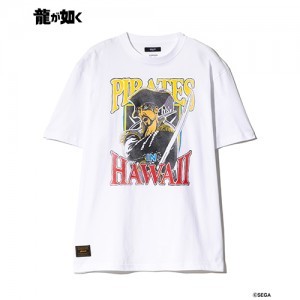 【龍が如く× glamb】Pirates in Hawaii T-shirt WhiteL ※2025年11月中旬出荷分
