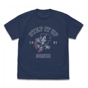 『ソニック・ザ・ヘッジホッグ』クラシックソニック 「STEP IT UP」 Tシャツ/SLATE-L