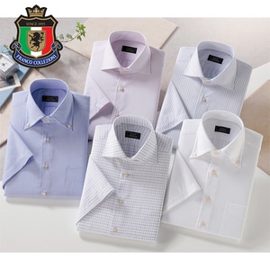 FRANCO COLLEZIONI センツァクラバッタ形態安定加工シャツ 半袖5枚セットSサイズ