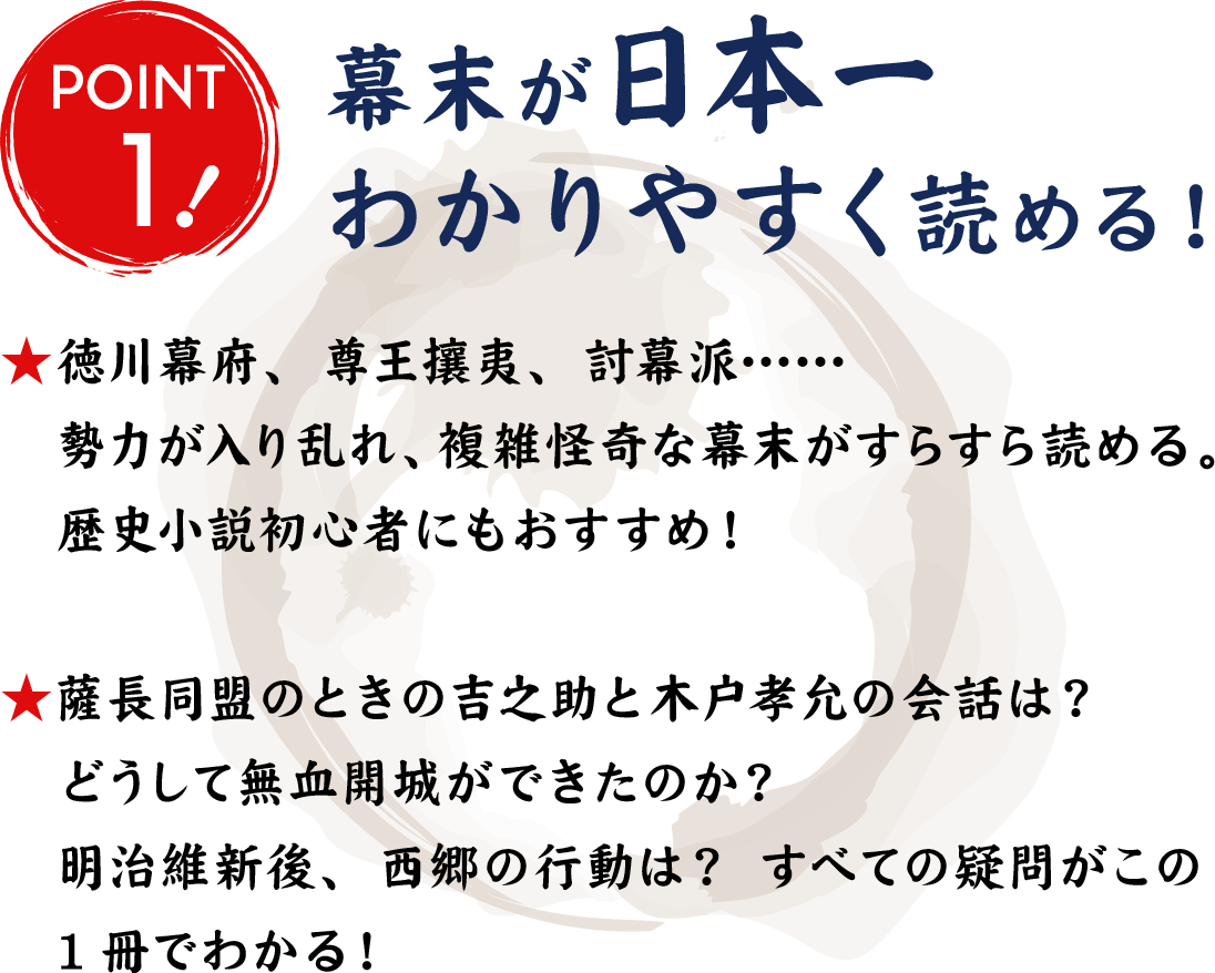 POINT1 幕末が日本一わかりやすく読める！