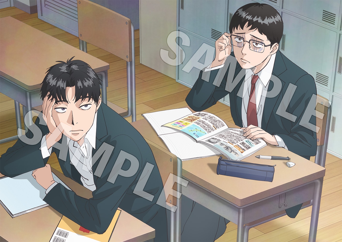 アニメ描き下ろしイラスト使用アクリルプレート&缶バッチ2個セット