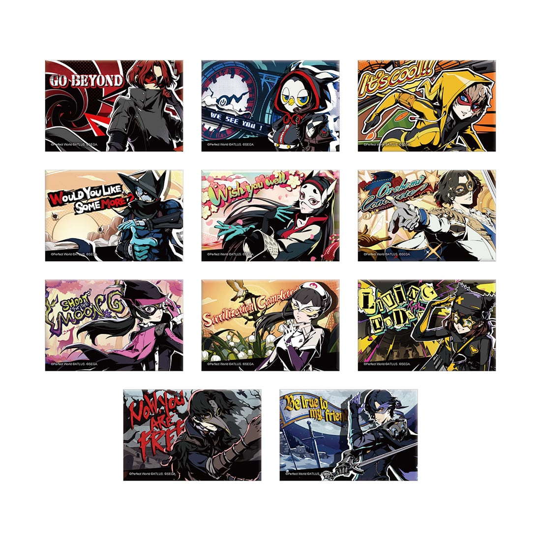 ペルソナ5 総攻撃 ベルベットルームの看守 缶バッジ コトブキヤ 2個セット P5X 総攻撃ラストカットイン 缶バッジ（BOX）(BOX): グッズ・文具